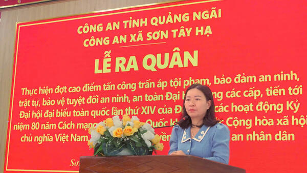 Công an xã Sơn Tây Hạ ra quân cao điểm tấn công, trấn áp tội phạm